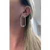 Women's silver opulent earrings Implicate with pearl