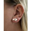 One silver earring Split with pearl