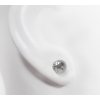 One silver dark hammered earring
