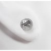 One silver dark hammered earring