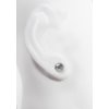 One silver dark hammered earring