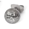 One silver dark hammered earring