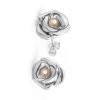 One silver Rosa earring with a pearl