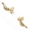 Dámské pozlacené mini náušnice ptáček
