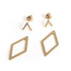 Gold-plated Geometry rhombus earrings