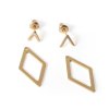 Gold-plated Geometry rhombus earrings