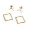 Gold-plated Geometry square earrings