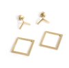 Gold-plated Geometry square earrings
