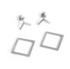Silver earrings Geometry square