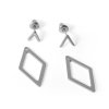 Silver earrings Geometry rhombus