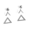 Silver earrings Geometry triangle