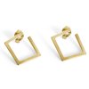 Gold-plated Geometry square dangle earrings