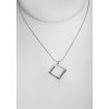 Silver necklace Geometry square