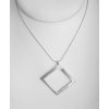 Silver necklace Geometry square