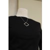 Silver necklace Geometry square