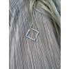 Silver necklace Geometry square