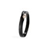 Silver black narrower Split ring with pearl
