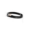 Silver black narrower Split ring with pearl