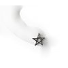 Jedna dámské černá náušnice Pentagram