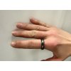 Black conical hammered ring