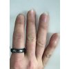 Black conical hammered ring