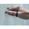 Black conical hammered ring