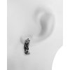 Stříbrné černé náušnice Hammer zahnuté