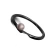 Black minimalist Split ring with pearl