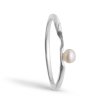 Silver minimalist split ring with pearl