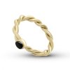 Intertwined ring with black enamel