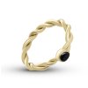 Intertwined ring with black enamel