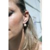 Women's gold earrings Bowpearls with pearl, American clasp