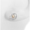 Bloom earrings, one flower with pearl