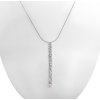 Women's minimalist longer necklace Aqua drops with pearl