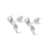 Silver minimalist Harmony earrings with pearl