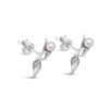 Silver minimalist Harmony earrings with pearl