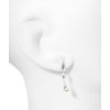 Silver minimalist Harmony dangle earrings with pearl
