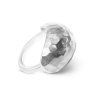 Silver large round Hammer ring
