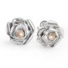 Women's smaller silver earrings Rosa with pearl