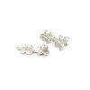 Women's silver stud earrings with leaves Leaf long