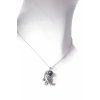 Women's baroque silver necklace with a pearl