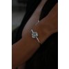 Women's silver bracelet Pulsatilla with a flower