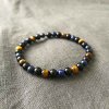 Pánský náramek Lapis lazuli, Tygří oko a Onyx 6 mm