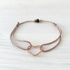 Dámský náramek srdce stříbro rose gold Hematit a Onyx mat hneda (3)