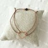 Dámský náramek srdce stříbro rose gold Hematit a Onyx mat hneda (1)
