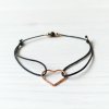 Dámský náramek srdce stříbro rose gold Hematit a Onyx mat cerna (1)