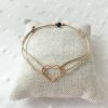 Dámský náramek srdce rose gold Hematit a Onyx mat beige1