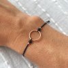 Dámský náramek karma stříbro rose gold Onyx černá (2)