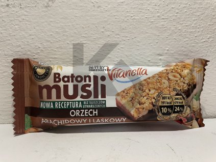Vitanella Baton Musli Arachidowy I Laskowy 40g
