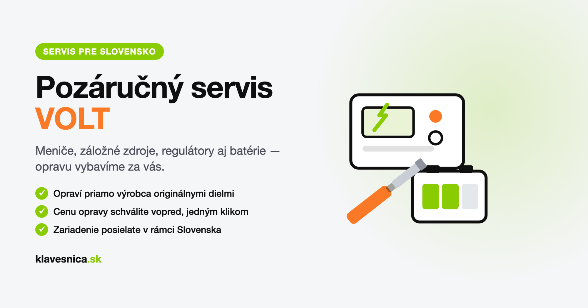 Pozáručný servis VOLT a Qoltec pre Slovensko